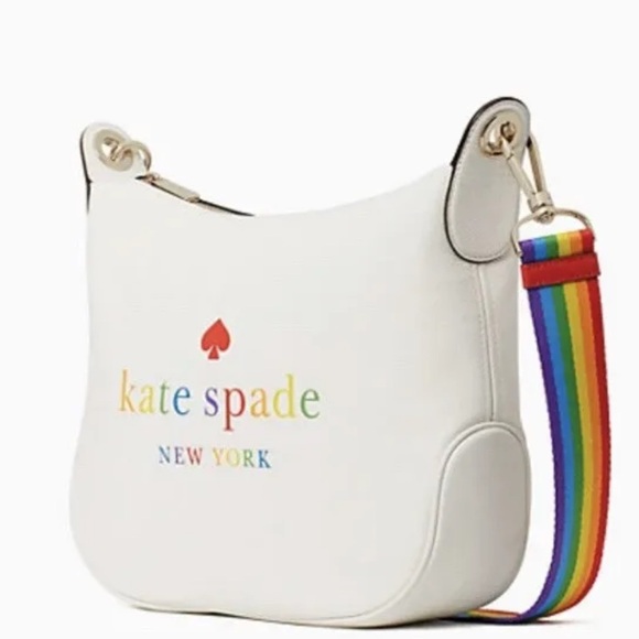 Handbags - Authentic Kate Spade Rainbow Pride White Leather Bag With Extra Strap NWOT